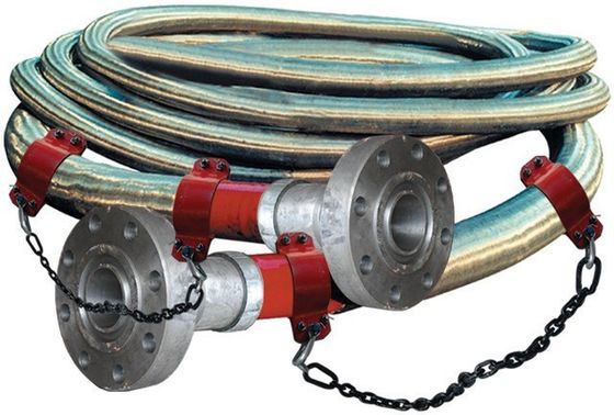 3&quot;900LB Flanged 3 1/2&quot; ID उच्च दबाव Coflexip नली 5000 Psi तेल क्षेत्र के लिए अग्नि प्रतिरोधी नली एपीआई 16C