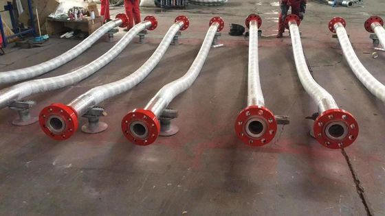 3&quot;900LB Flanged 3 1/2&quot; ID उच्च दबाव Coflexip नली 5000 Psi तेल क्षेत्र के लिए अग्नि प्रतिरोधी नली एपीआई 16C